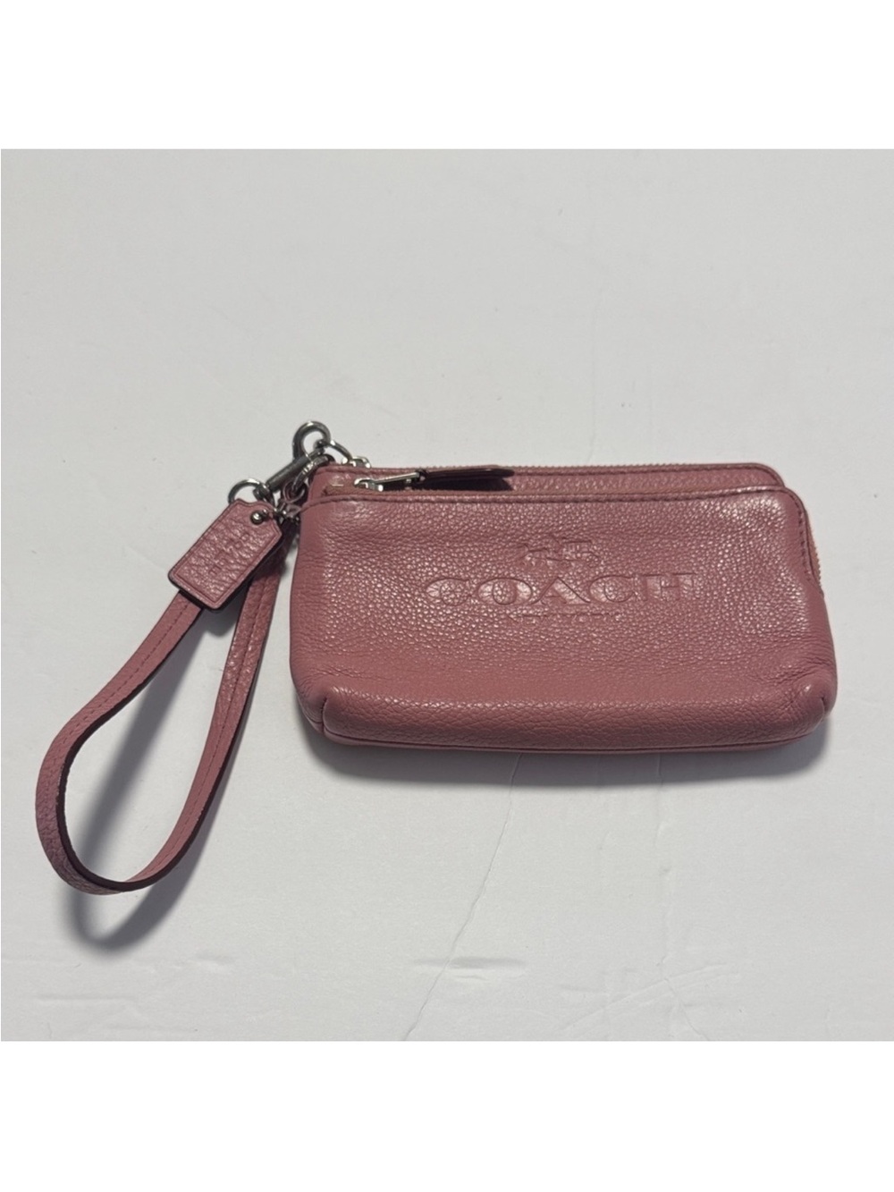 Coach Wristlet Leather 2 Zipper Pocket Small - Picture 2 of 8